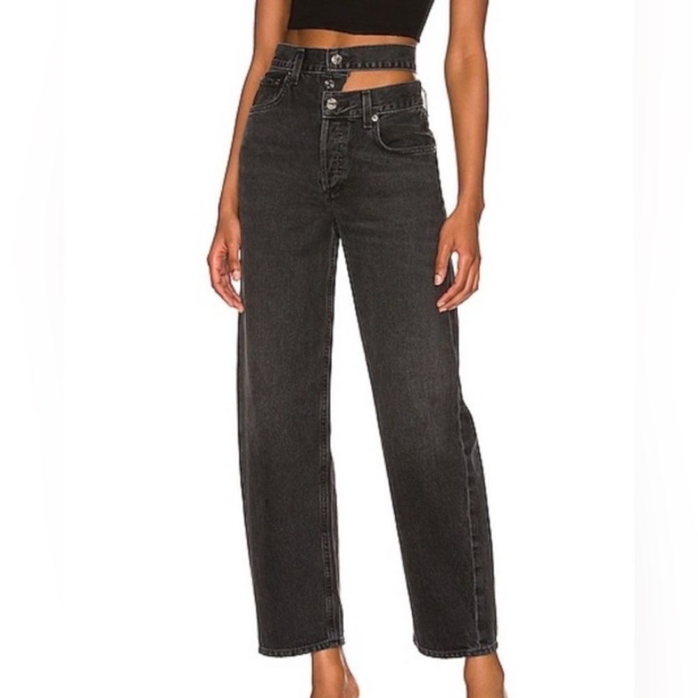 Agolde Broken Waistband Jean in Black - Size 28